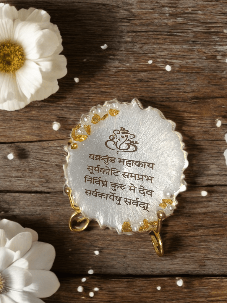 Sacred Ganpati Mantra Resin Handcrafted Frame - The Artssy Potion