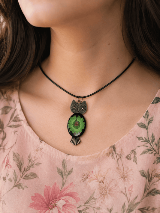 Enchanted Bloom Owl Pendant - The Artssy Potion