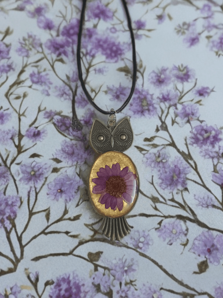 Golden Bloom Owl Pendant Necklace - The Artssy Potion