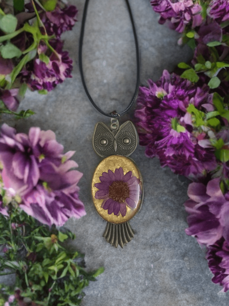 Golden Bloom Owl Pendant Necklace - The Artssy Potion