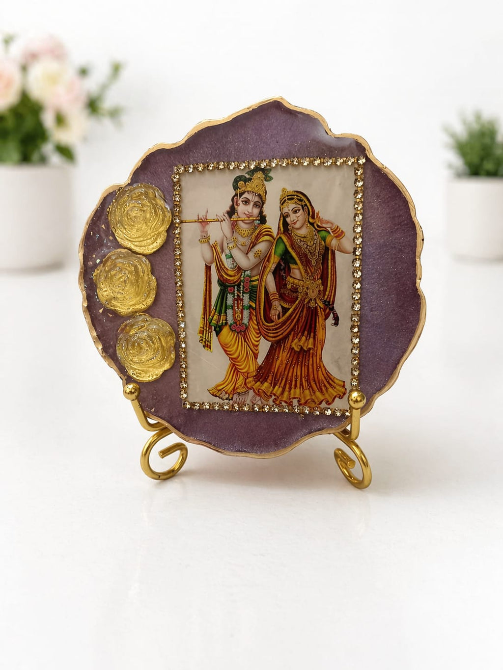 Radha Krishna Handcrafted Resin frame - The Artssy Potion