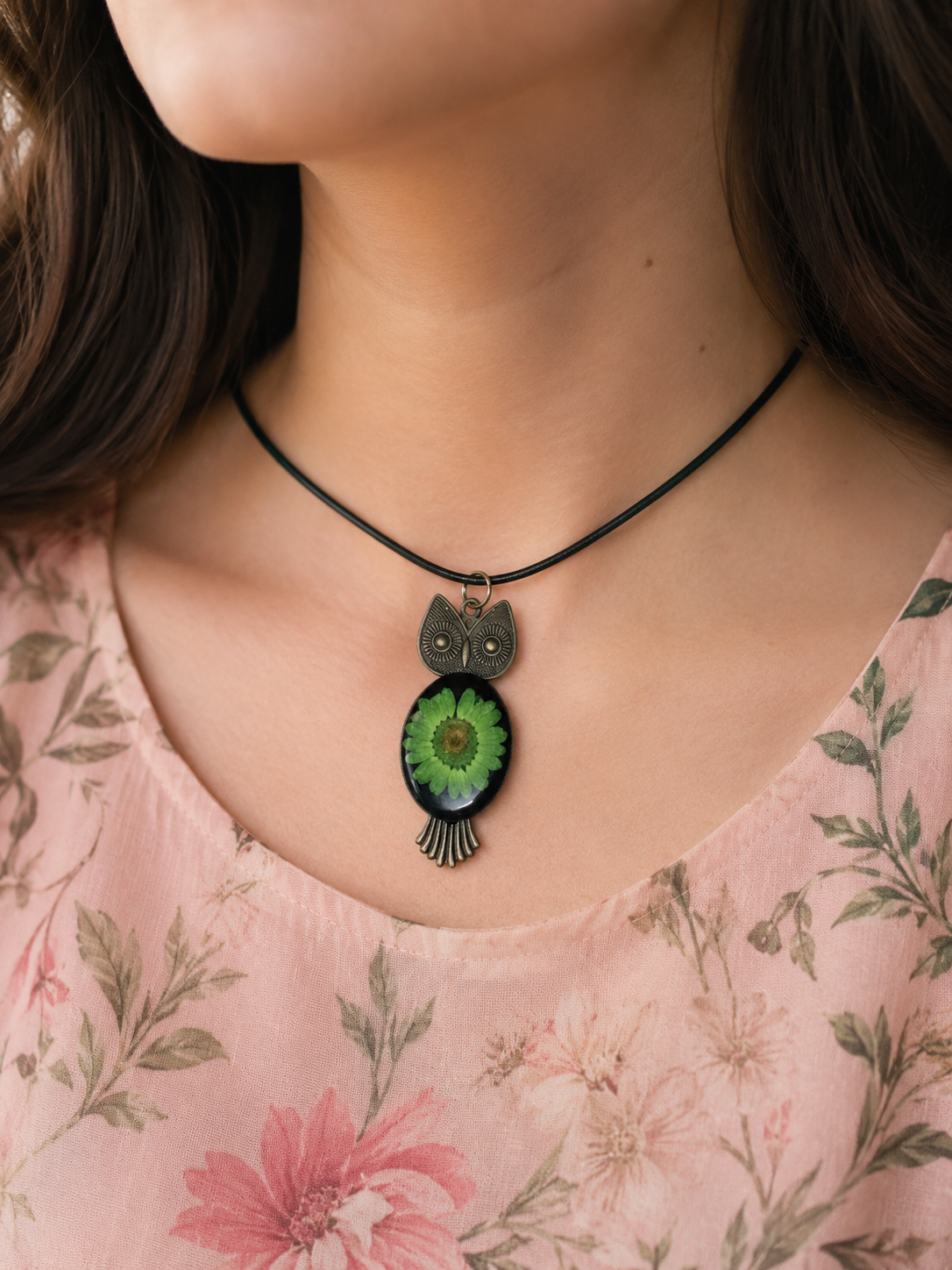 Enchanted Bloom Owl Pendant