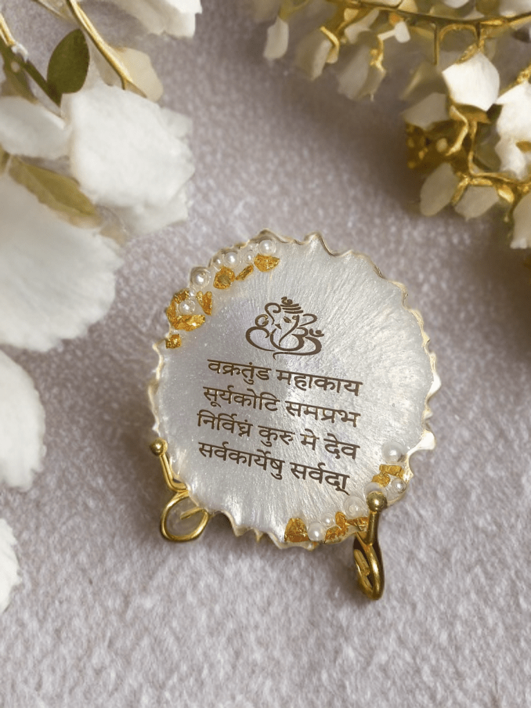 Sacred Ganpati Mantra Resin Handcrafted Frame - The Artssy Potion